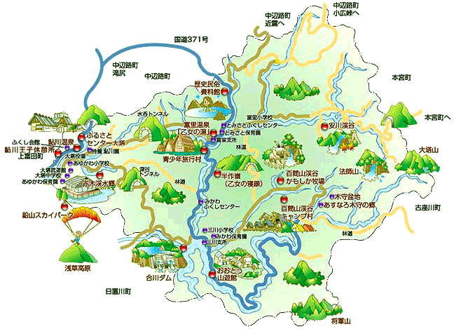 大塔青少年旅行村周辺観光マップ